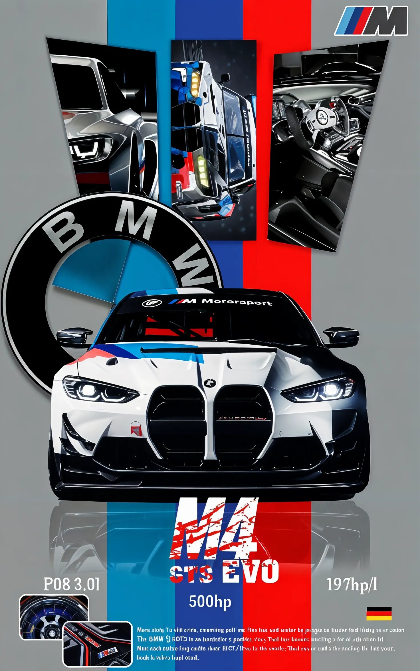 BMW M4 GTS EVO Performance Poster – Motorsport Edition