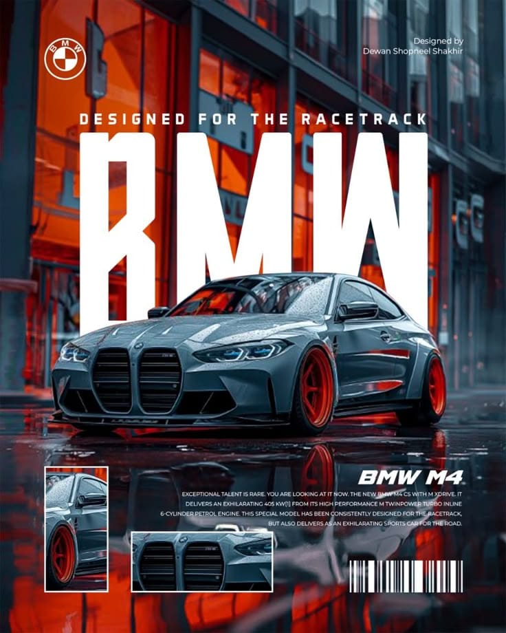 BMW M4 Performance Poster – Designed for the Racetrack