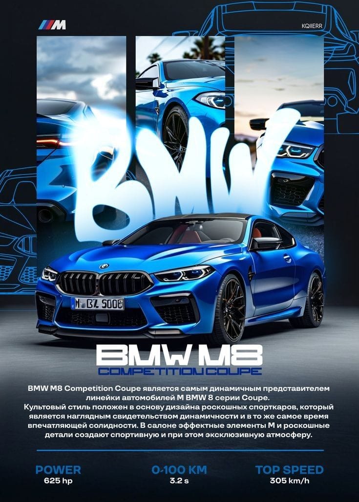 BMW M8 Competition Coupe Poster – Power & Elegance Redefined